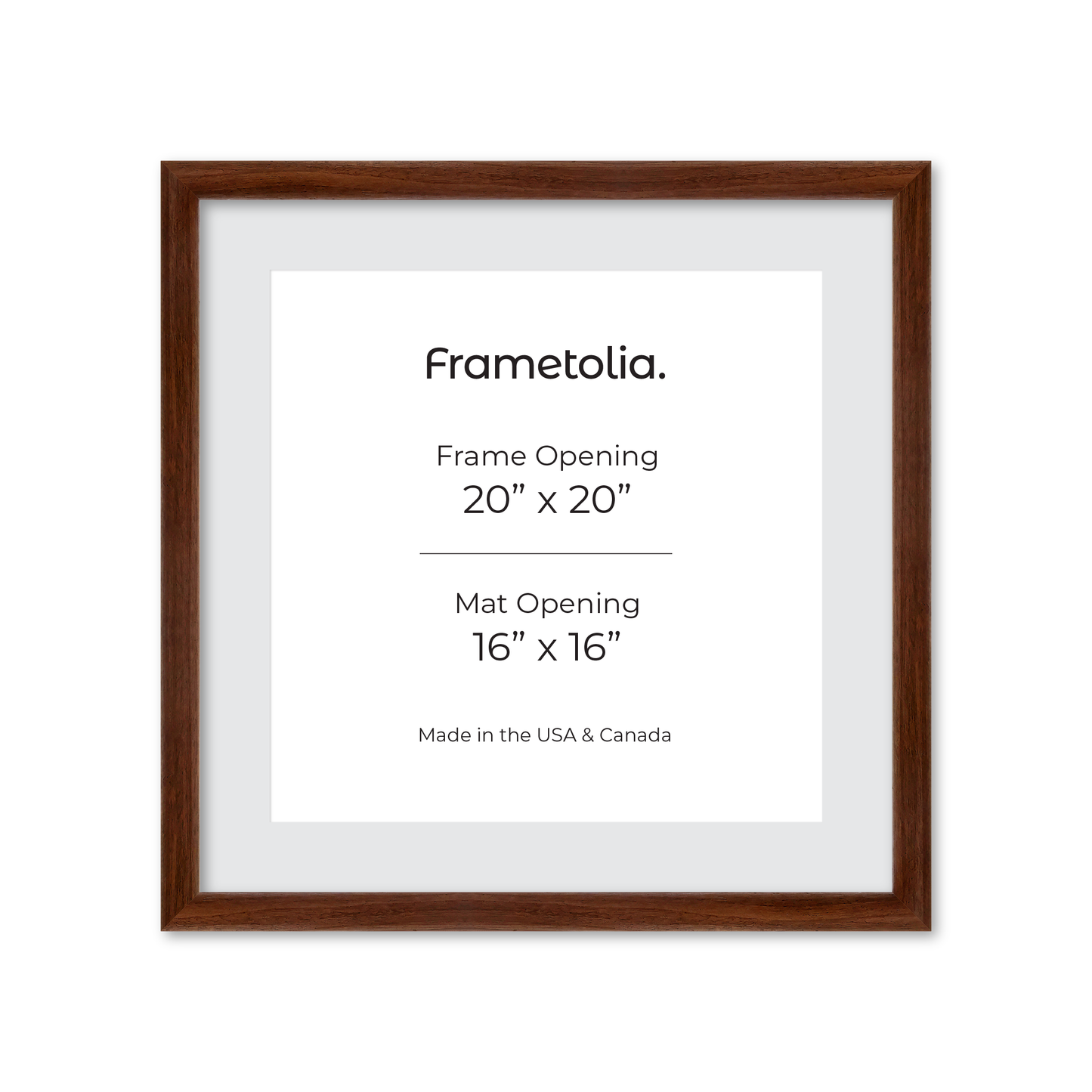 20" x 20" Dark Walnut Hudson Wall Frame