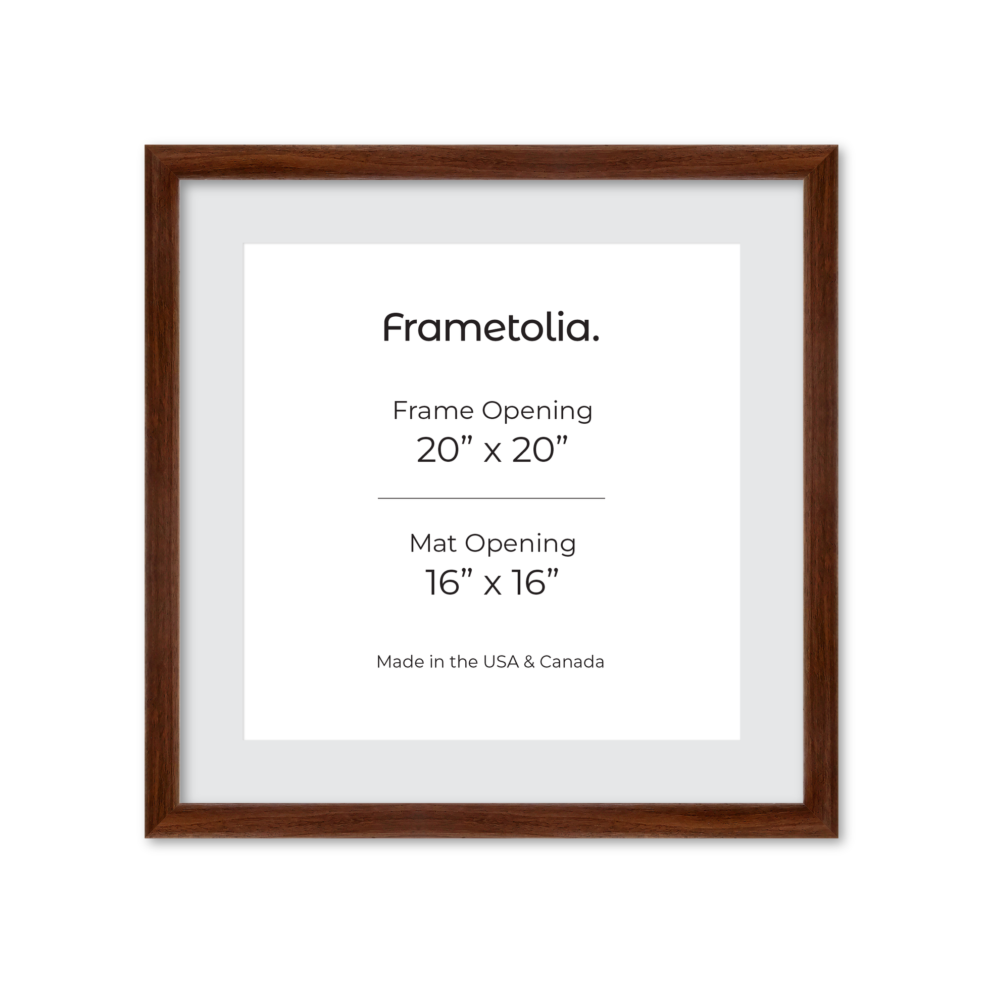 20" x 20" Dark Walnut Hudson Wall Frame