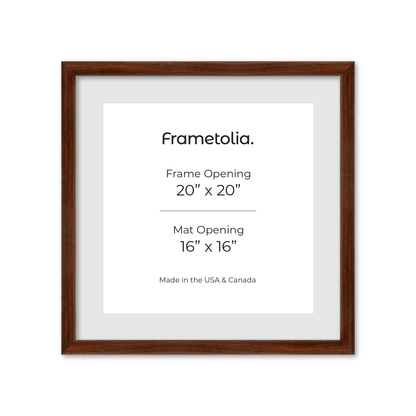 20" x 20" Dark Walnut Hudson Wall Frame