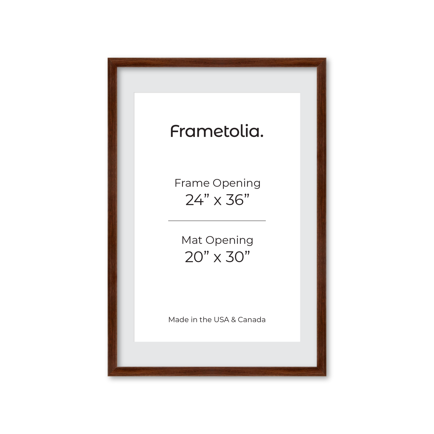 24" x 36" Dark Walnut Hudson Wall Frame