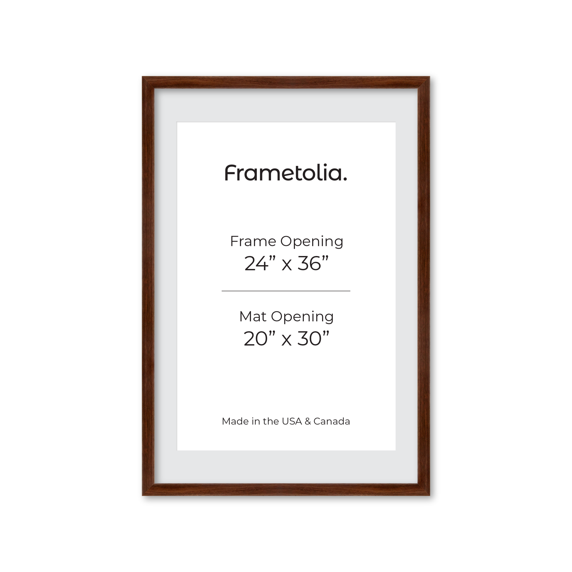 24" x 36" Dark Walnut Hudson Wall Frame