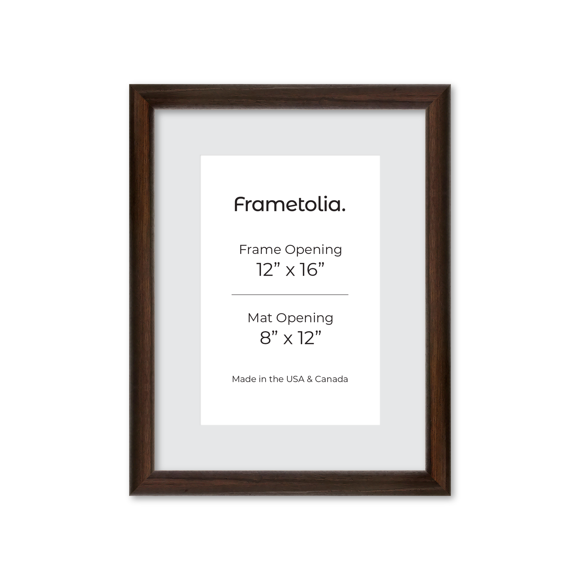 12" x 16" Dark Oak Hudson Wall Frame