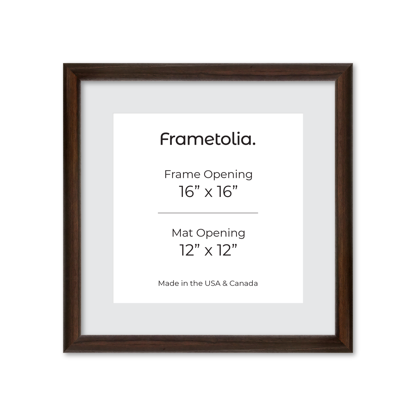 16" x 16" Dark Oak Hudson Wall Frame