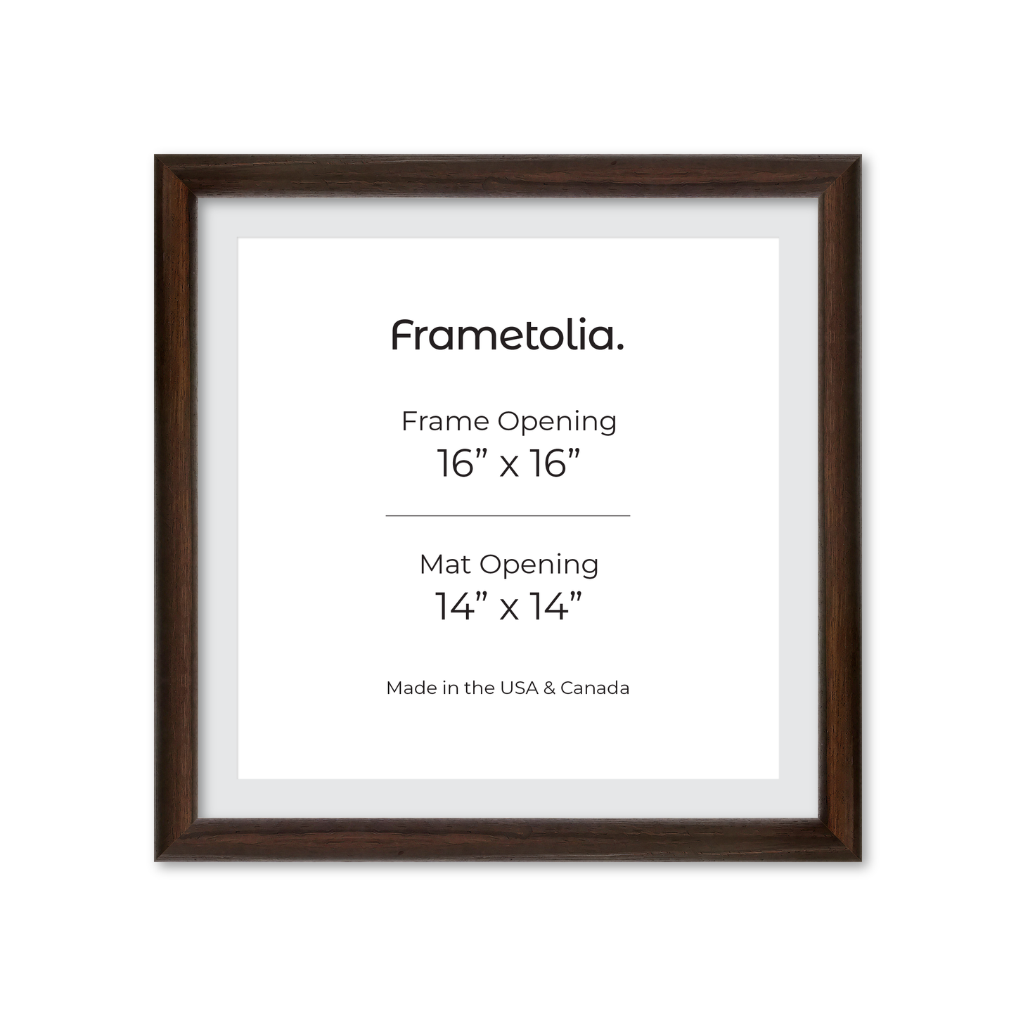 16" x 16" Dark Oak Hudson Wall Frame