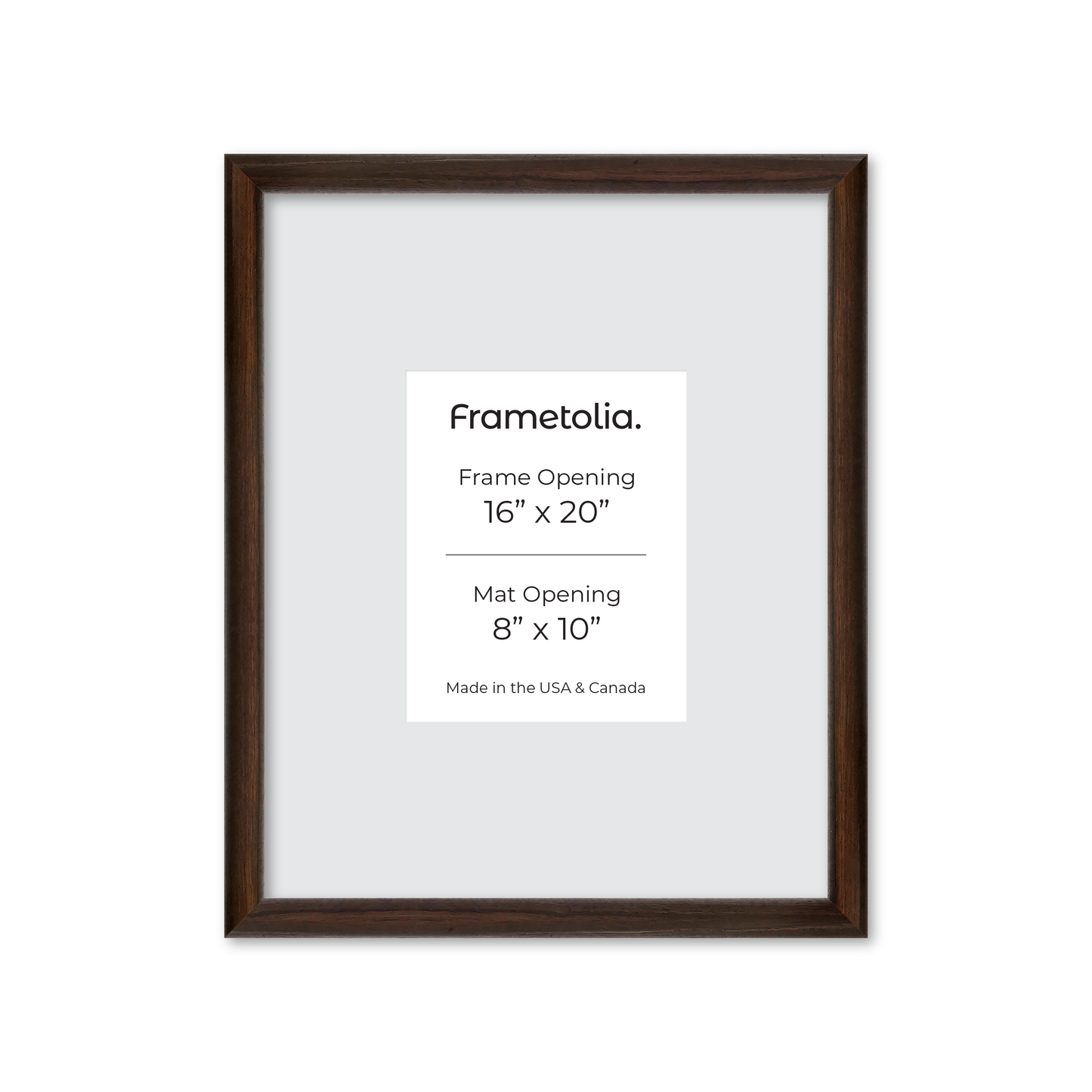 16" x 20" Dark Oak Hudson Wall Frame