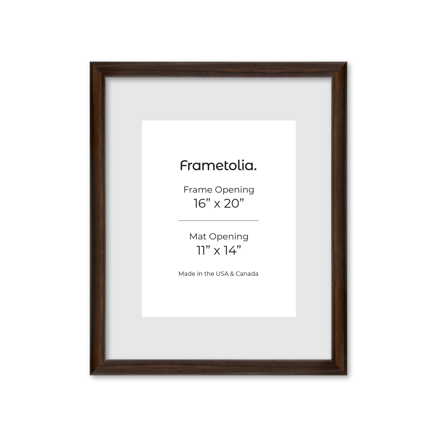 16" x 20" Dark Oak Hudson Wall Frame