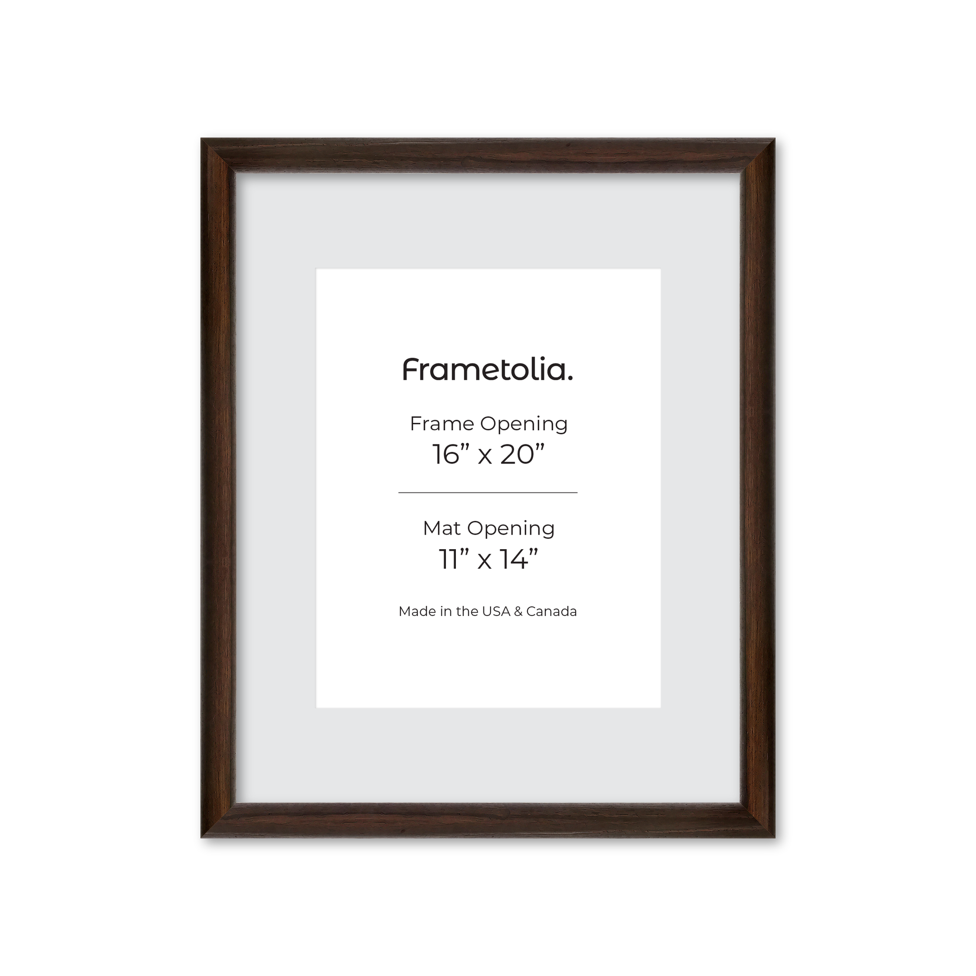 16" x 20" Dark Oak Hudson Wall Frame