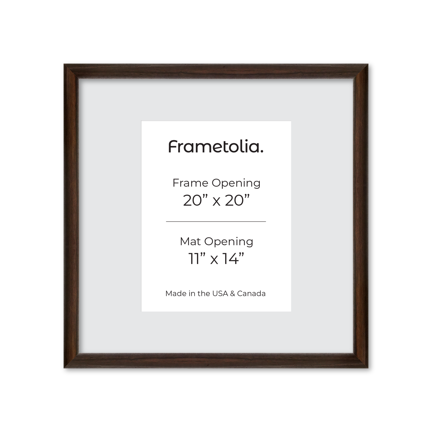 20" x 20" Dark Oak Hudson Wall Frame