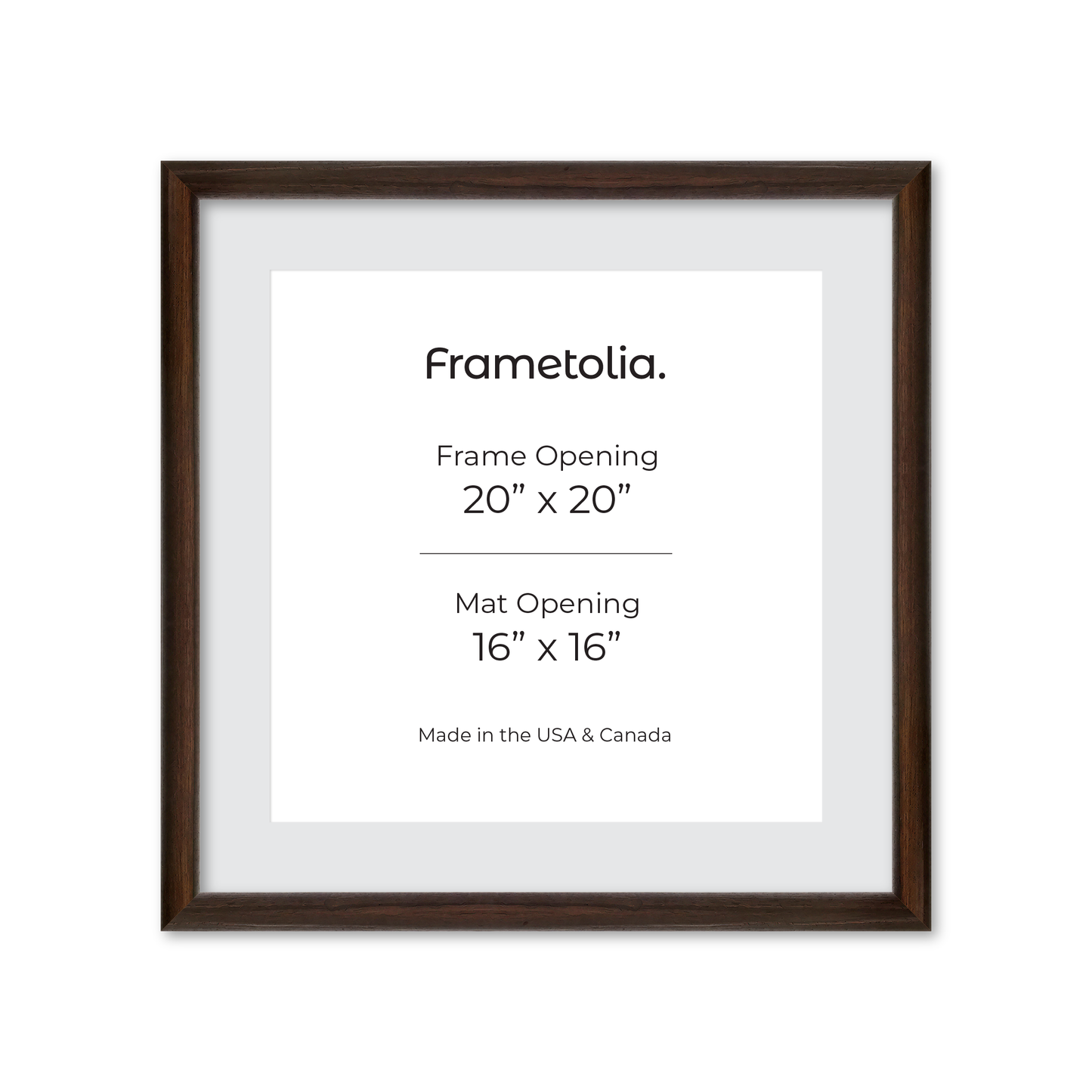20" x 20" Dark Oak Hudson Wall Frame