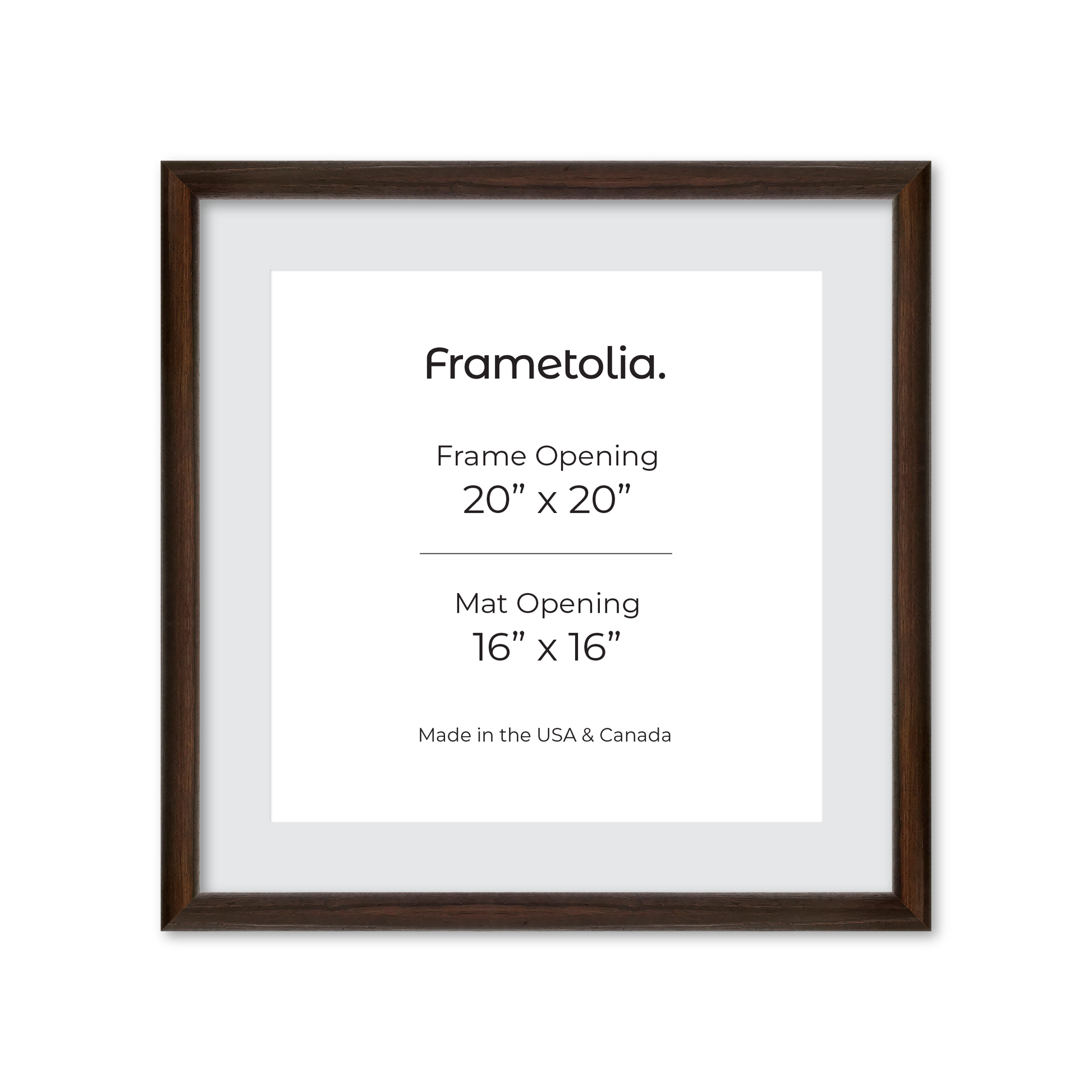 20" x 20" Dark Oak Hudson Wall Frame
