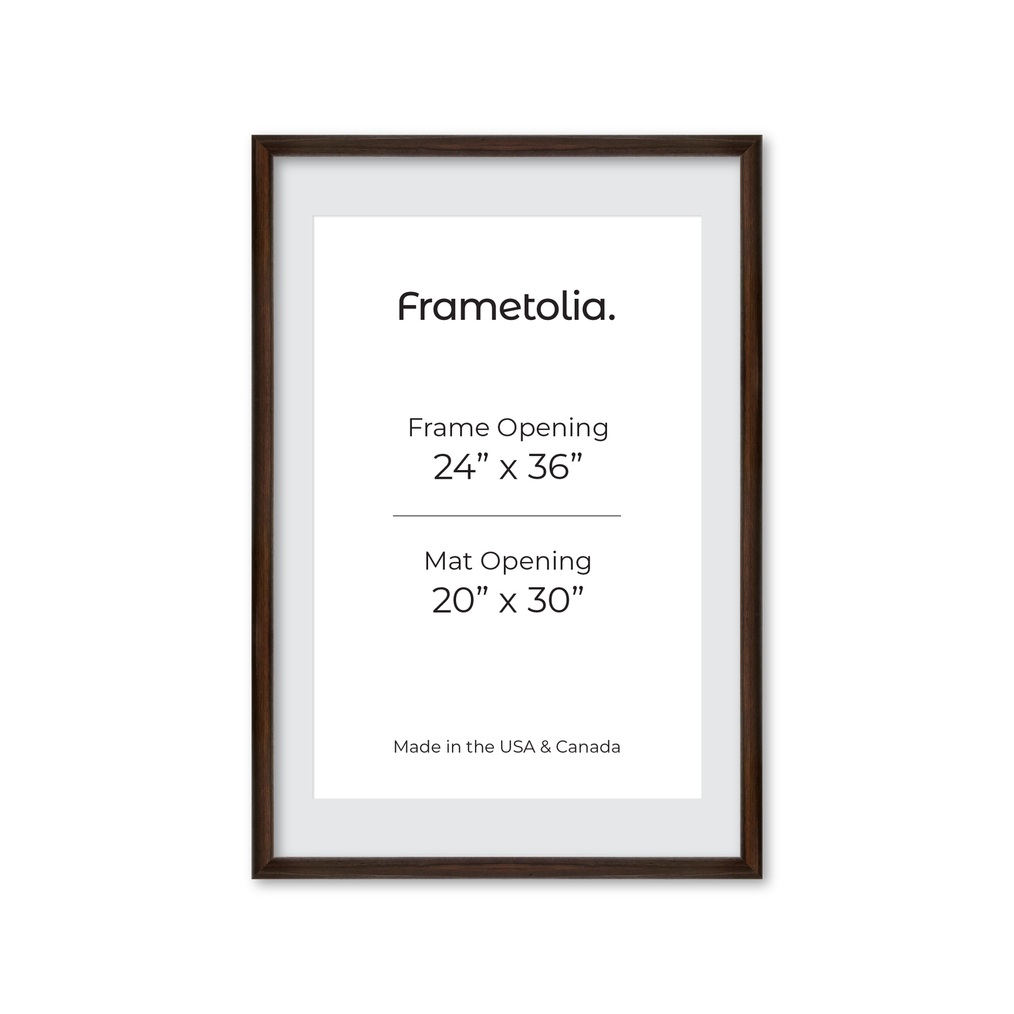 24" x 36" Dark Oak Hudson Wall Frame