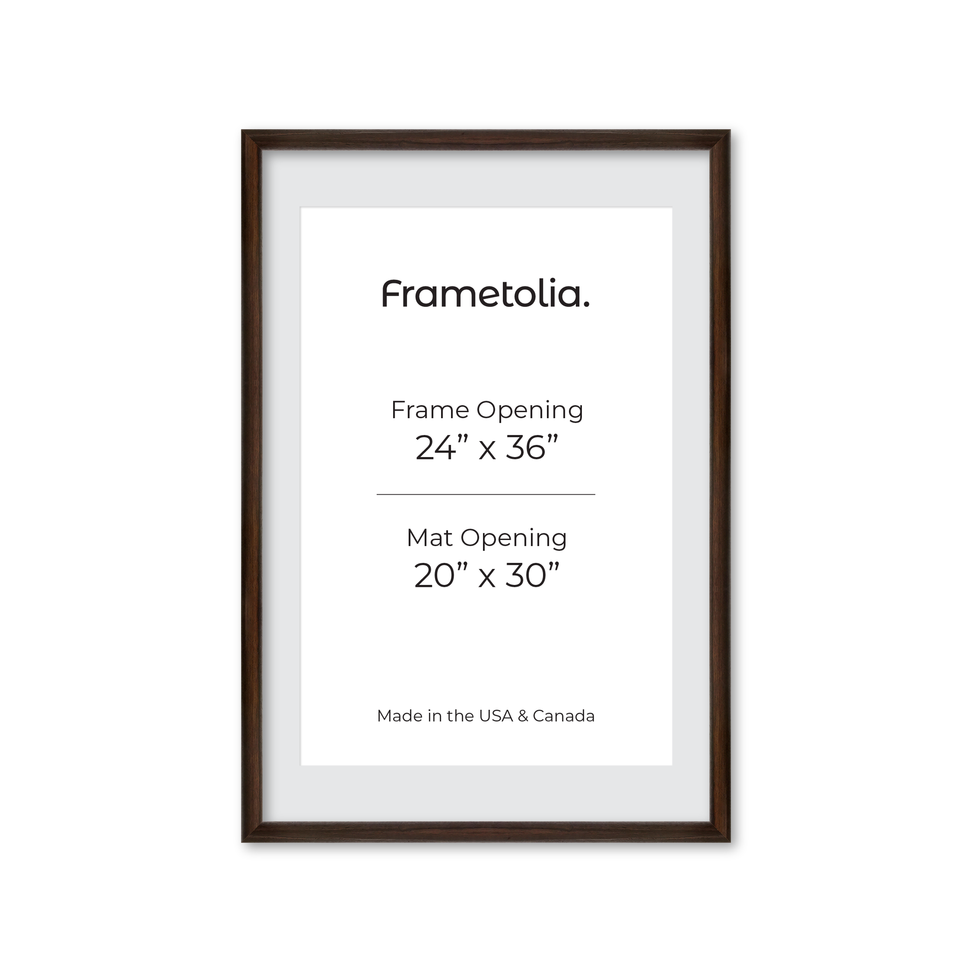 24" x 36" Dark Oak Hudson Wall Frame