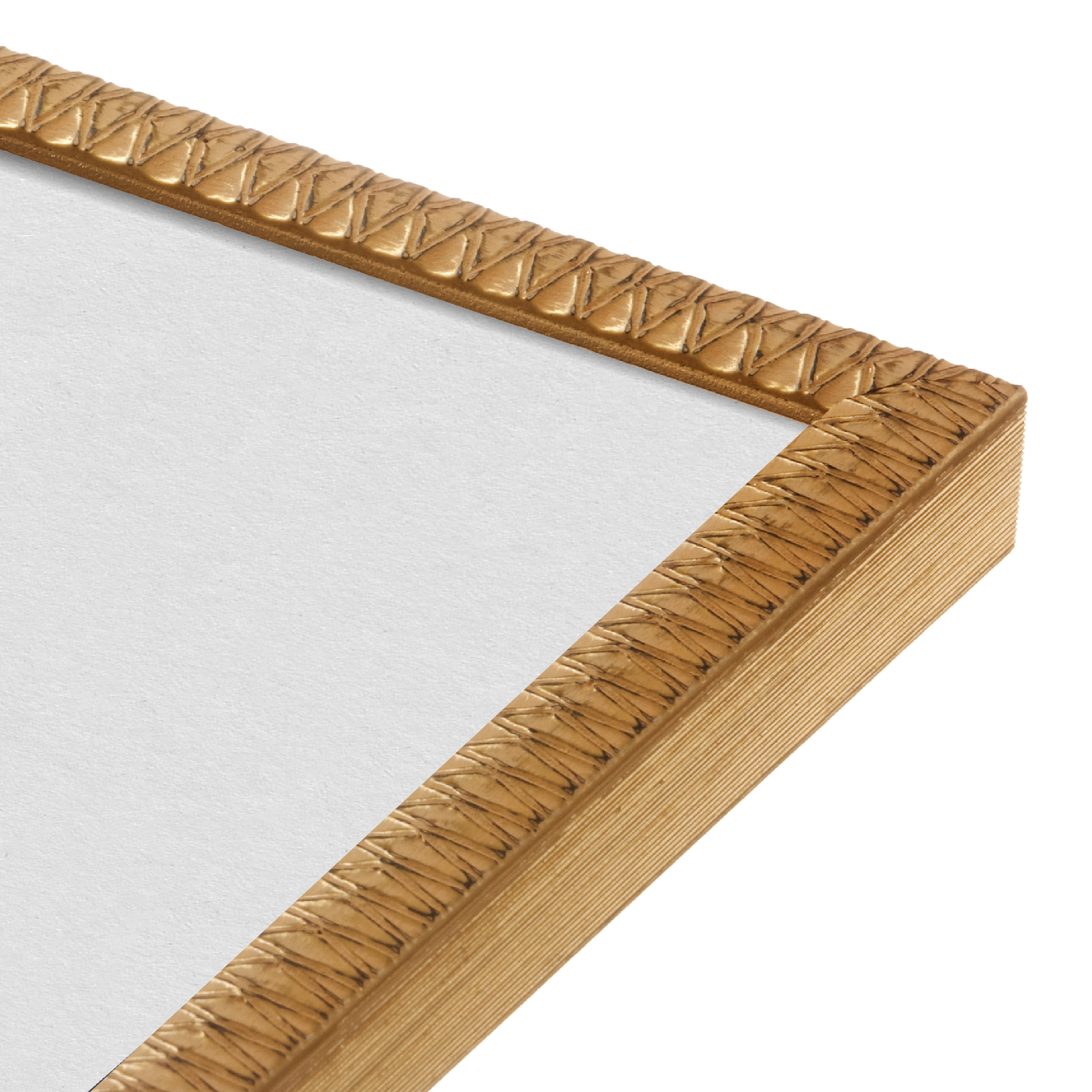 gold art deco wall frame corner close up