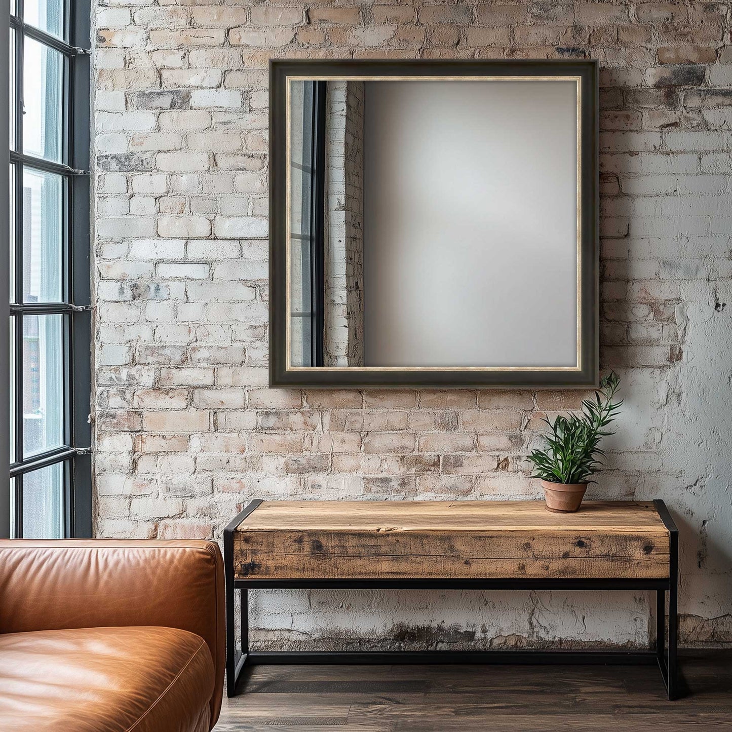 Mirror hanging in a room