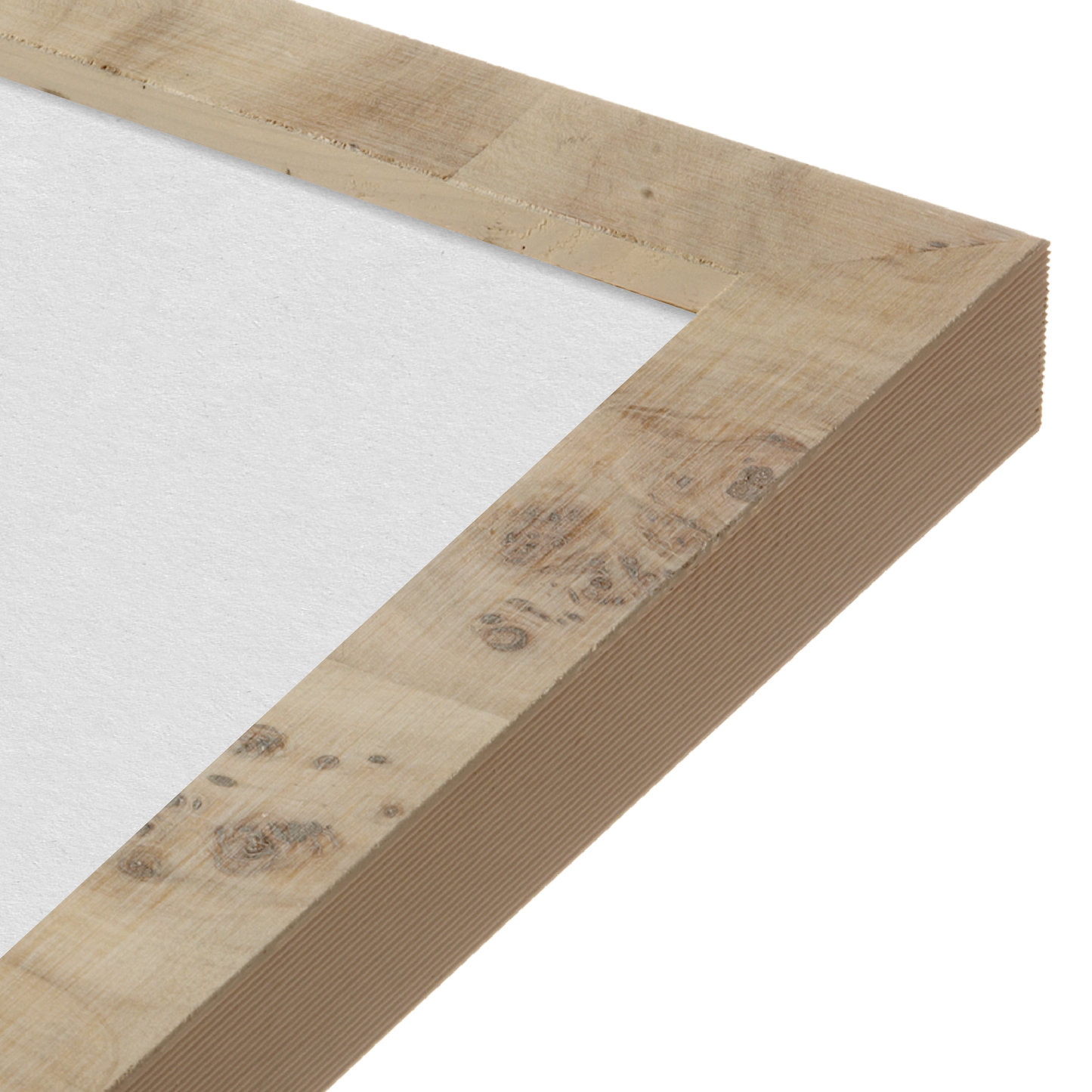 Corner of the White Burlwood Medium Width Wall Frame