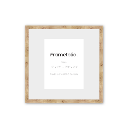 12" x 12" Natural Burlwood Medium Width Wall Frame