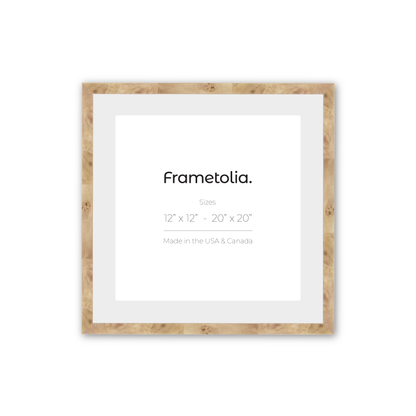 12" x 12" Natural Burlwood Medium Width Wall Frame