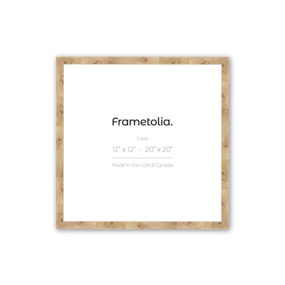 12" x 12" Natural Burlwood Medium Width Wall Frame