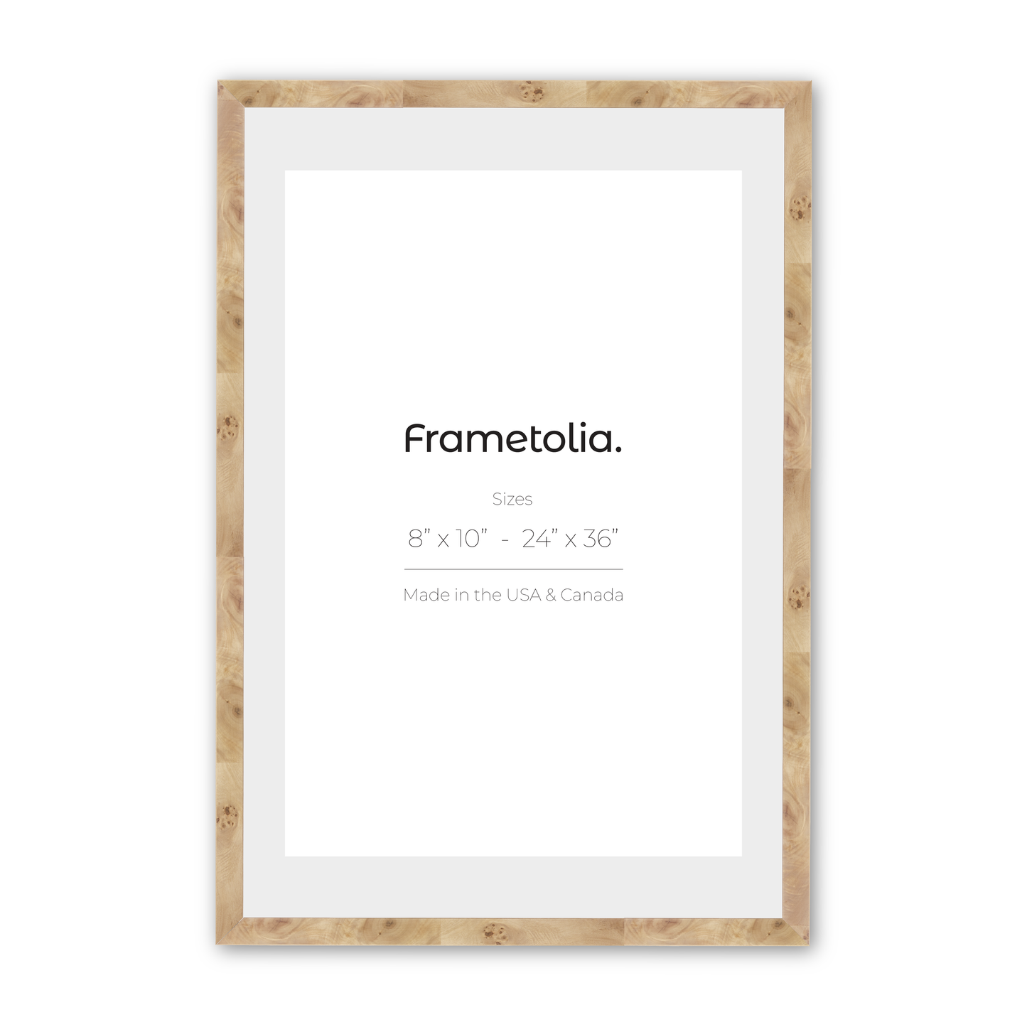 11" x 14" Natural Burlwood Medium Width Wall Frame