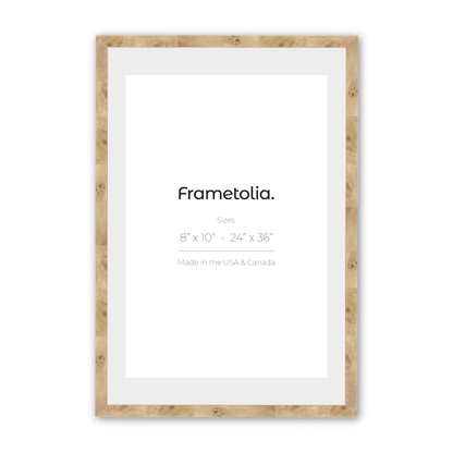 24" x 36" Natural Burlwood Medium Width Wall Frame
