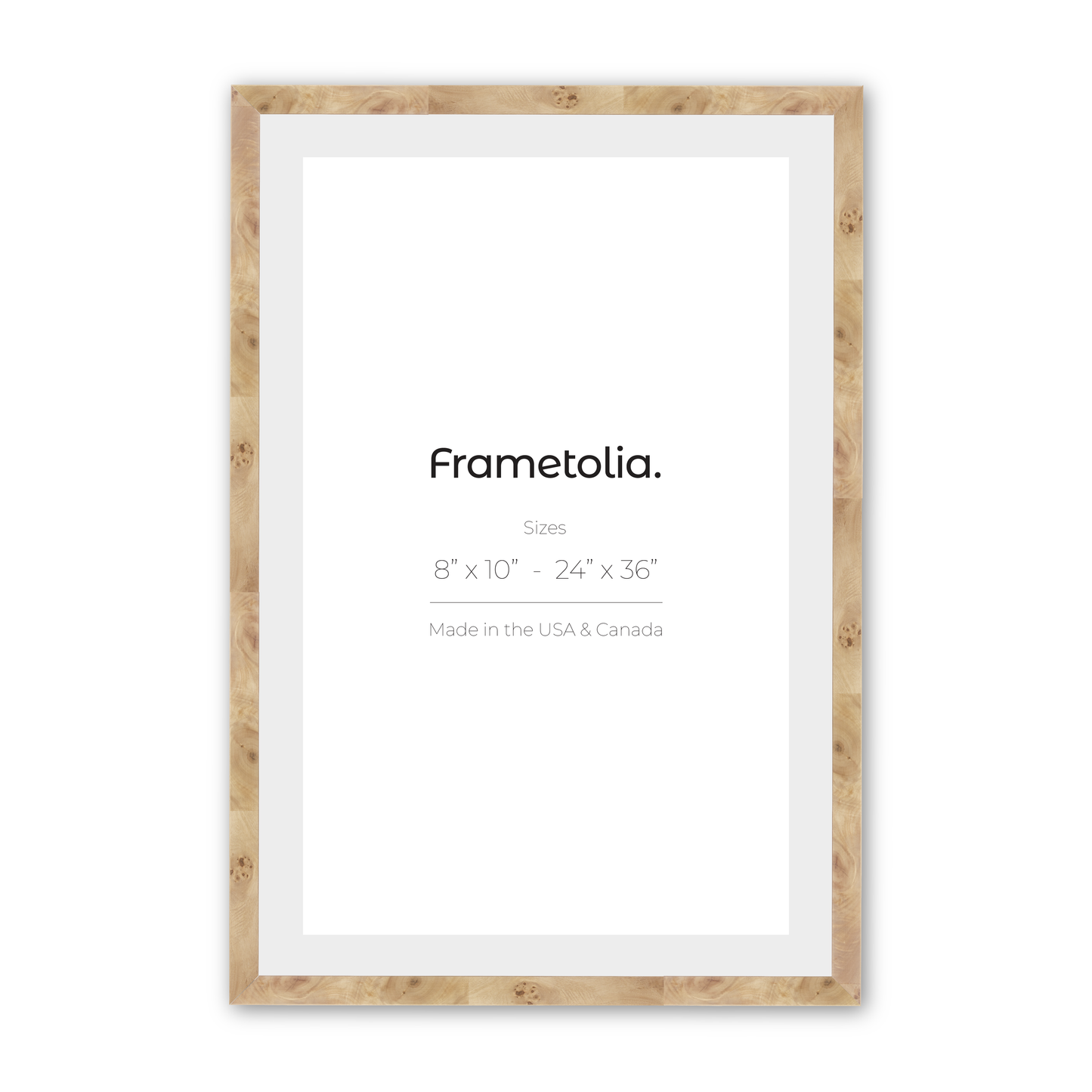 11" x 14" Natural Burlwood Medium Width Wall Frame