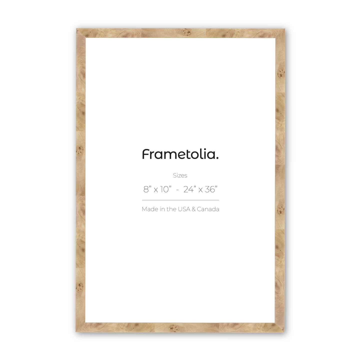 18" x 24" Natural Burlwood Medium Width Wall Frame