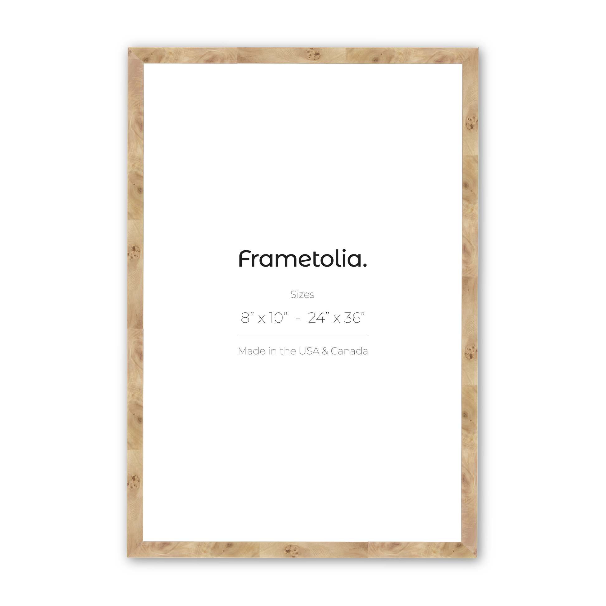 24" x 36" Natural Burlwood Medium Width Wall Frame