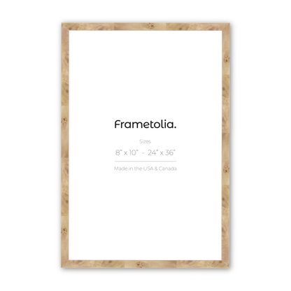 24" x 36" Natural Burlwood Medium Width Wall Frame