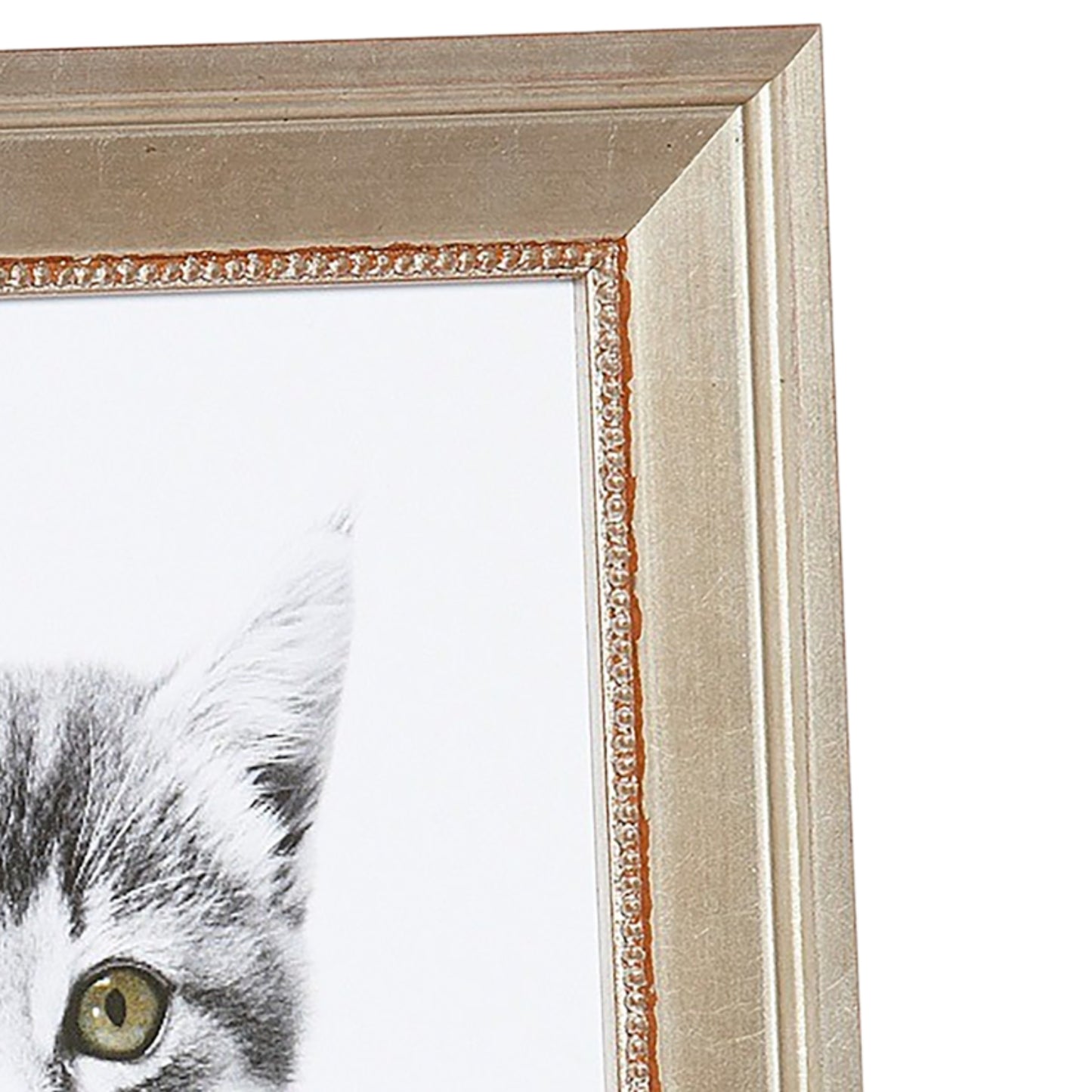 Gilded Silver Distressed Narrow Width Table Top Frame