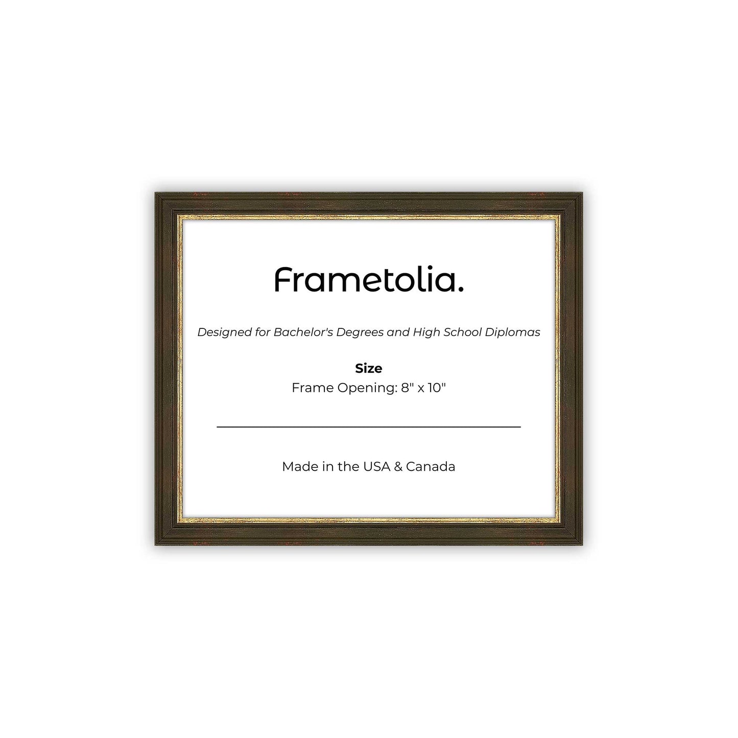 8" x 10" Black and Gold FAMILY Diploma Frame - No Mat
