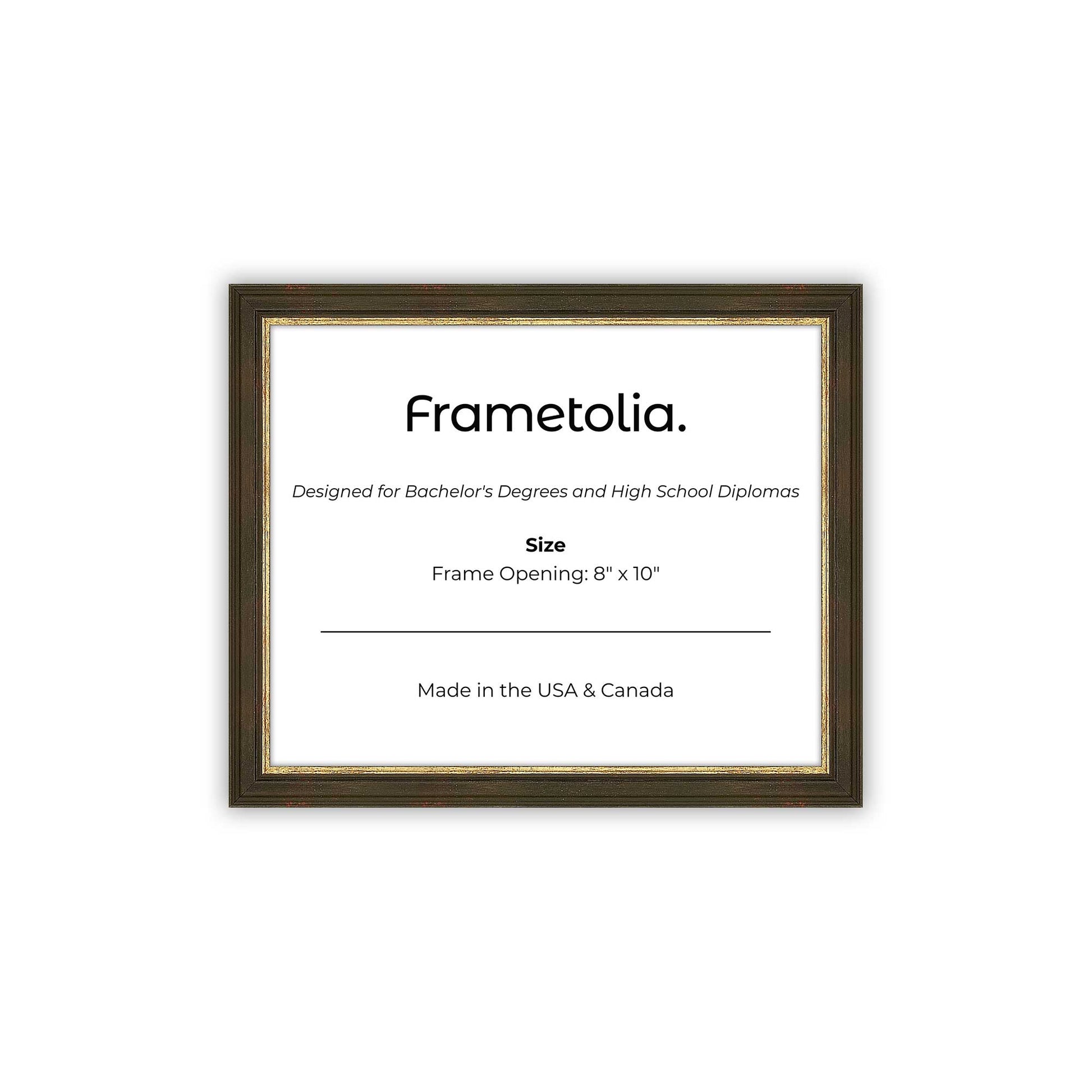 8" x 10" Black and Gold FAMILY Diploma Frame - No Mat