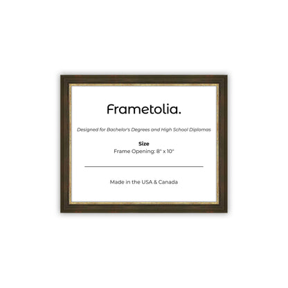 8" x 10" Black and Gold FAMILY Diploma Frame - No Mat