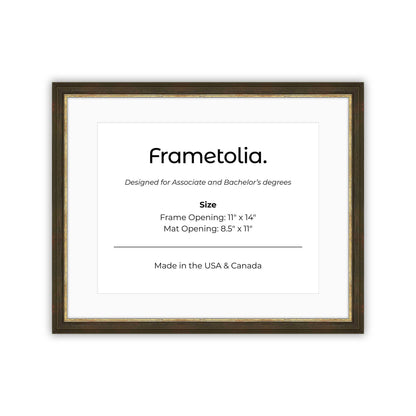 11" x 14" Black and Gold FAMILY  Diploma Frame with mat -  8.5 x 11 opening