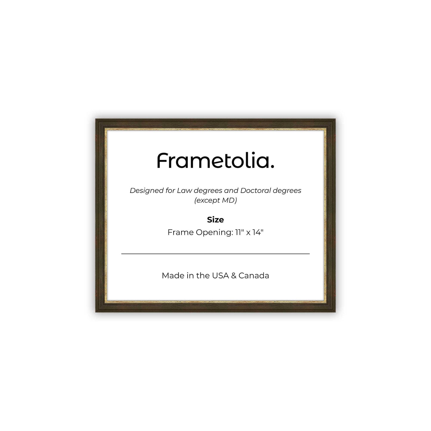 11" x 14" Black and Gold FAMILY  Diploma Frame - No Mat