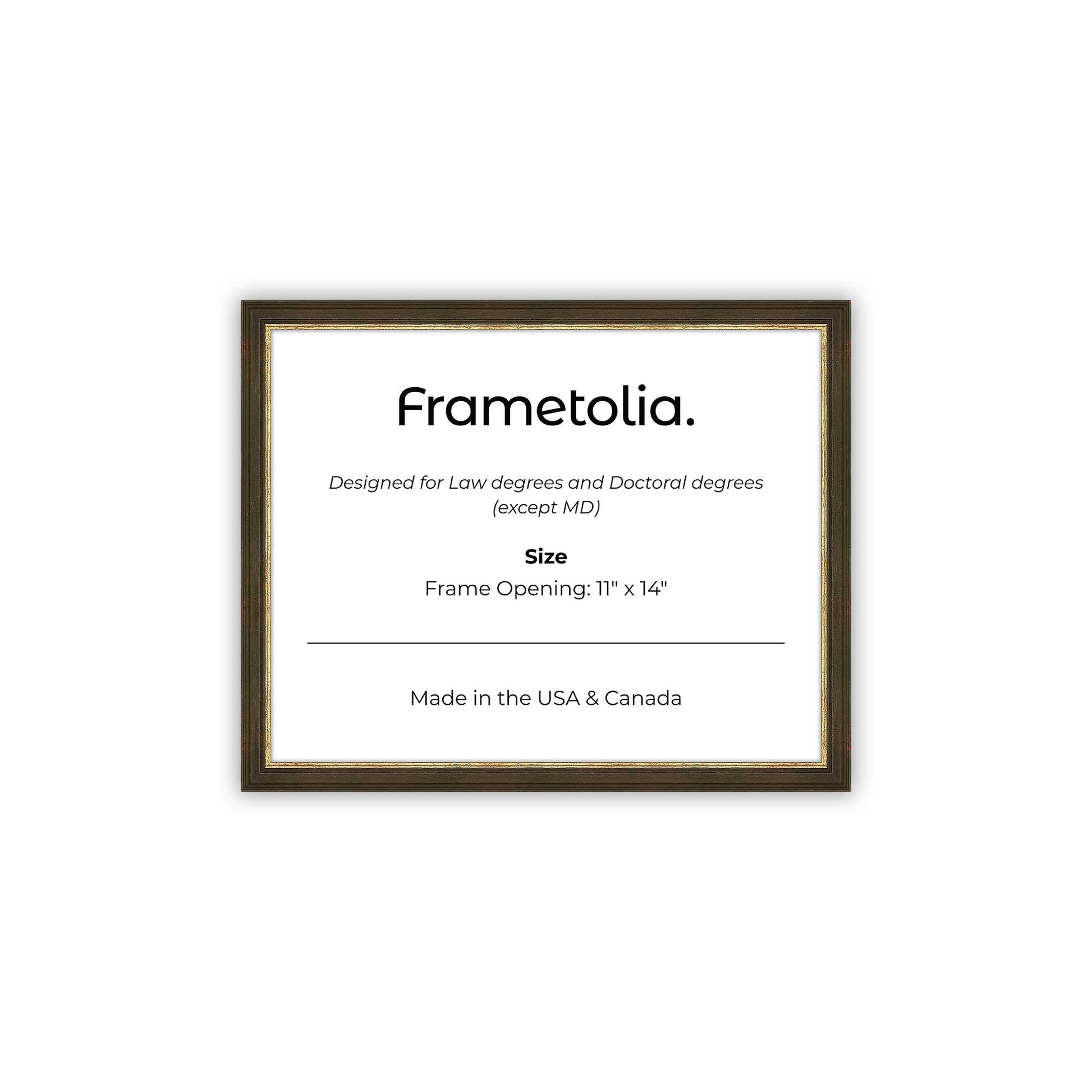 11" x 14" Black and Gold FAMILY  Diploma Frame - No Mat