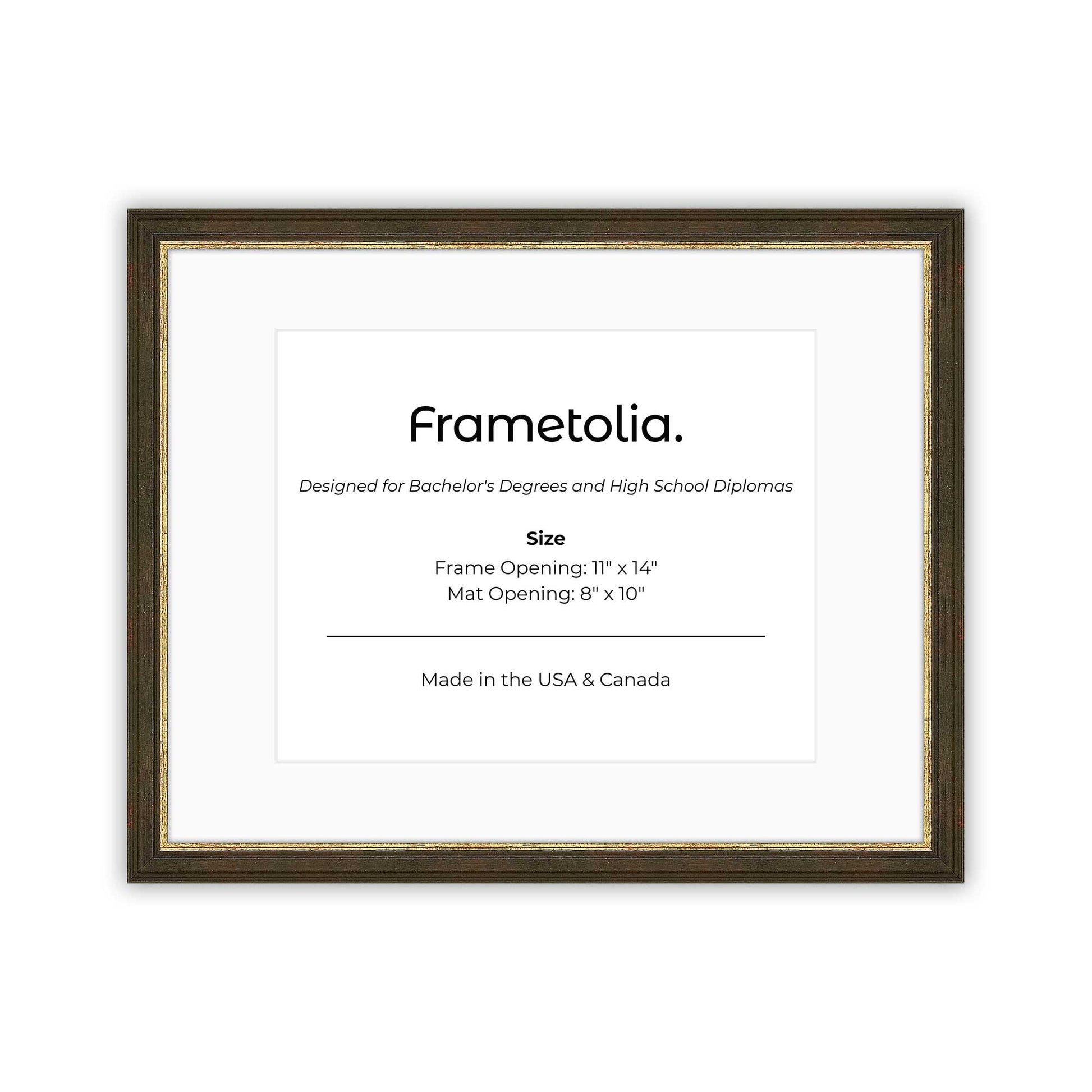 11" x 14" Black and Gold FAMILY  Diploma Frame with Mat - 8 x 10 opening