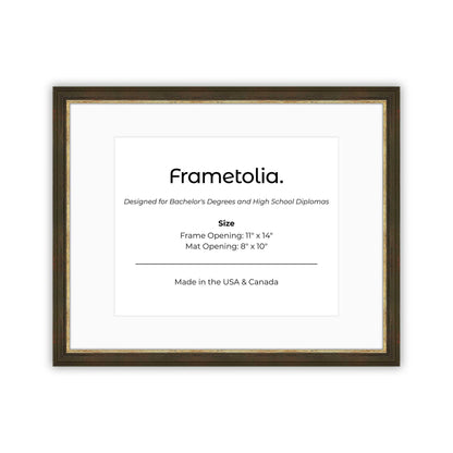 11" x 14" Black and Gold FAMILY  Diploma Frame with Mat - 8 x 10 opening