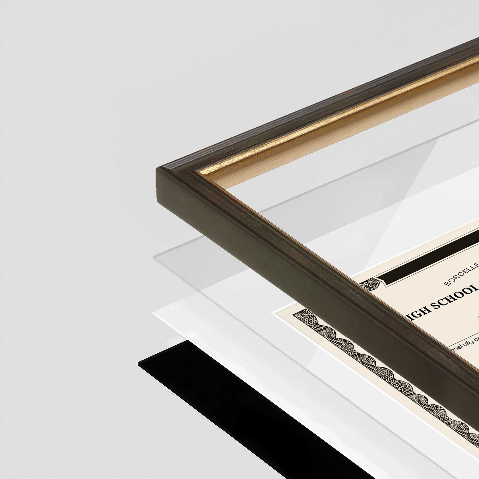 Black and Gold FAMILY Wall Frame corner Close up with layers broken out