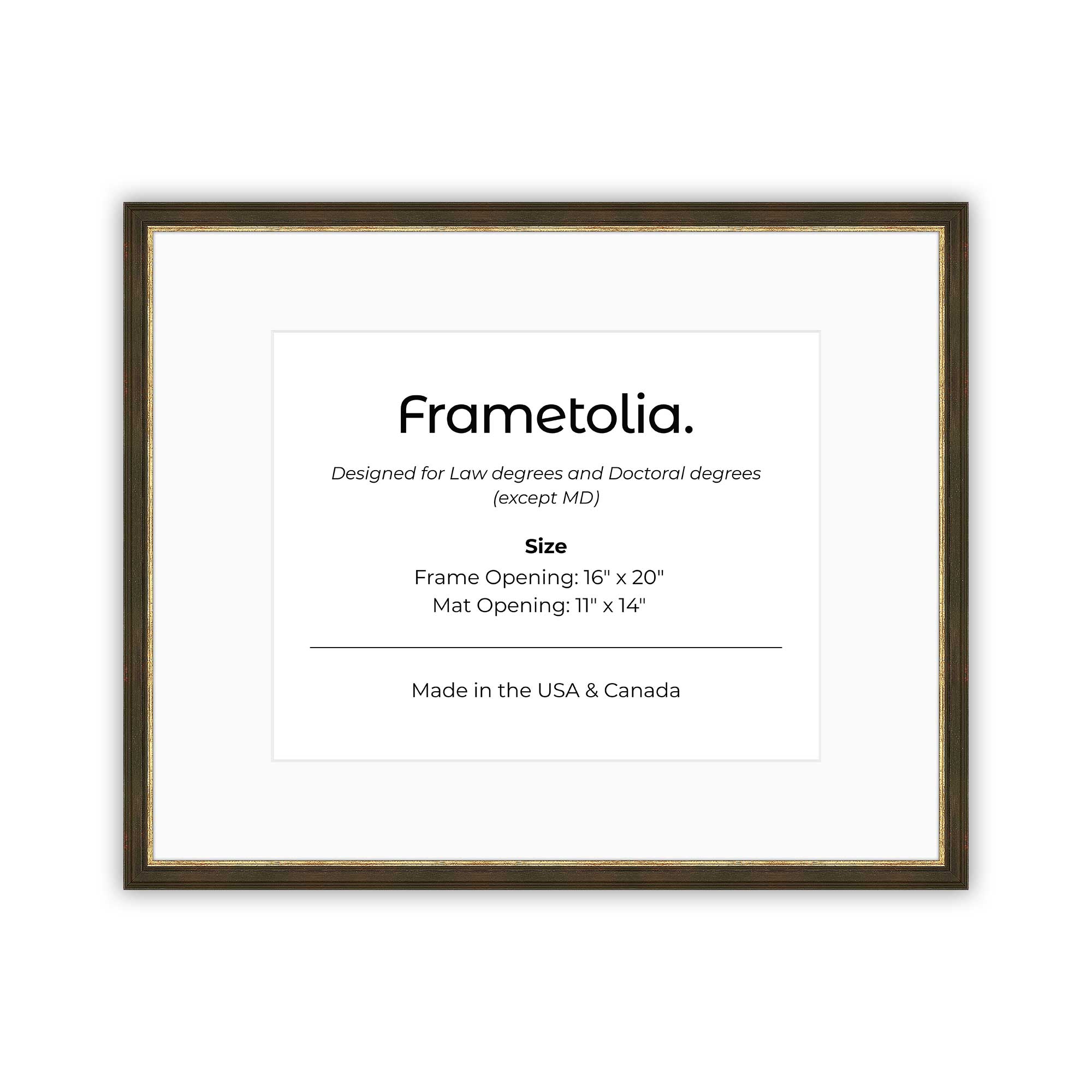 black and gold torino diploma frame