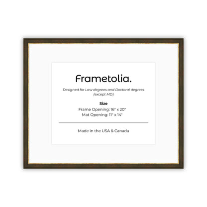 16" x 20" Black and Gold FAMILY  Diploma Frame with Mat - 11 x 14 opening