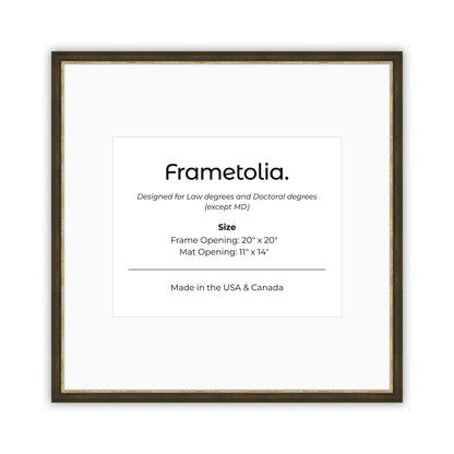 20" x 20" Black and Gold FAMILY  Diploma Frame with Mat - 11 x 14 opening