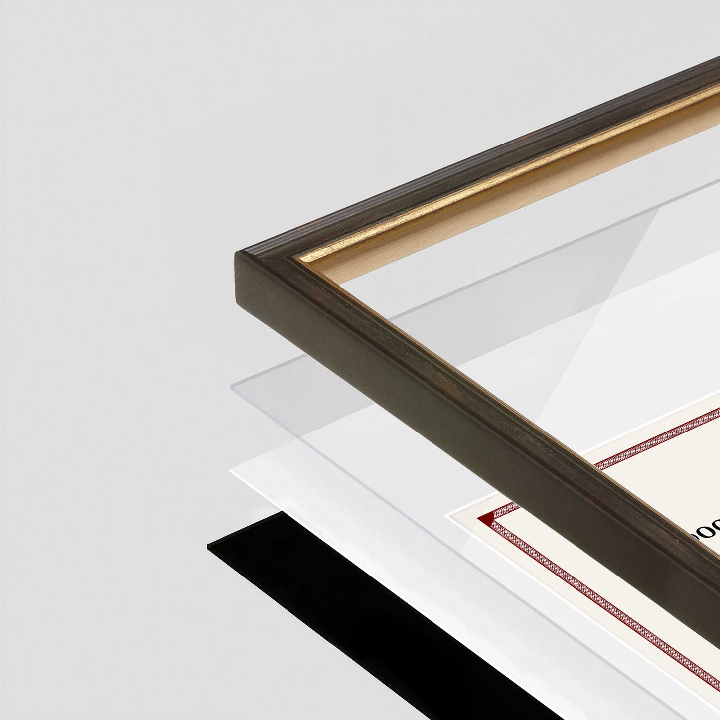 Black and Gold FAMILY Wall Frame corner Close up with layers broken out