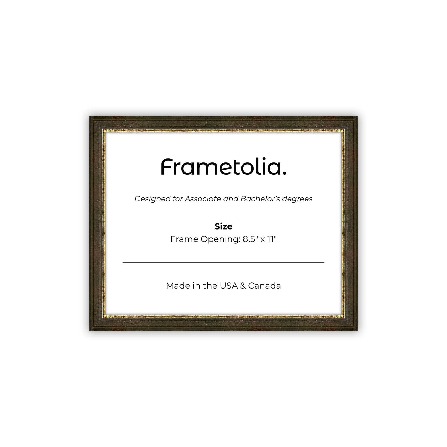 8.5" x 11" Black and Gold FAMILY  Diploma Frame - No Mat