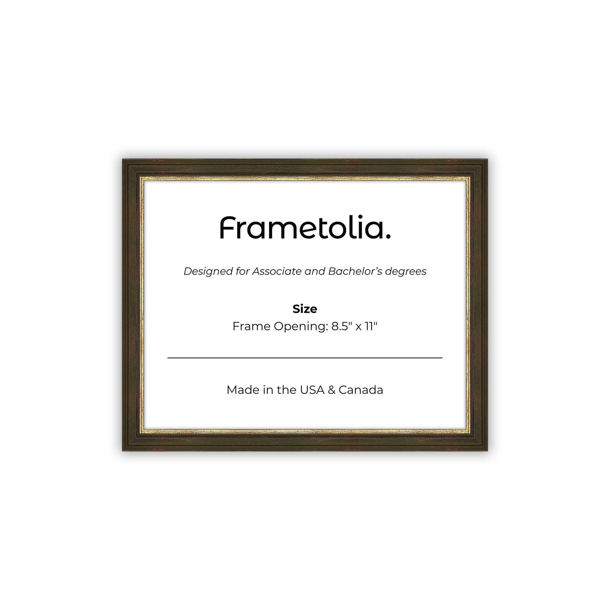 8.5" x 11" Black and Gold FAMILY  Diploma Frame - No Mat
