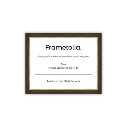 8.5" x 11" Black and Gold FAMILY  Diploma Frame - No Mat