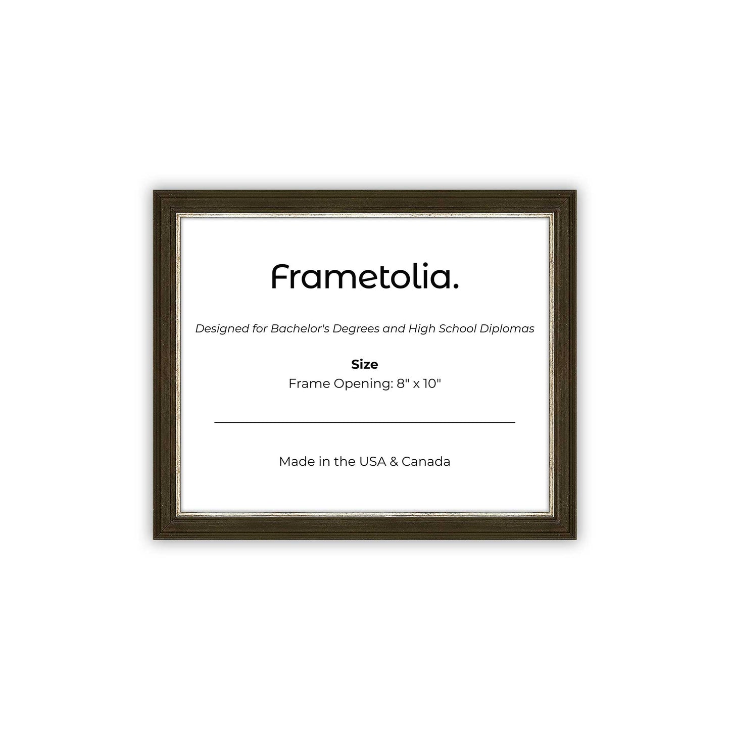 8" x 10" Black and Silver FAMILY Diploma Frame - No Mat