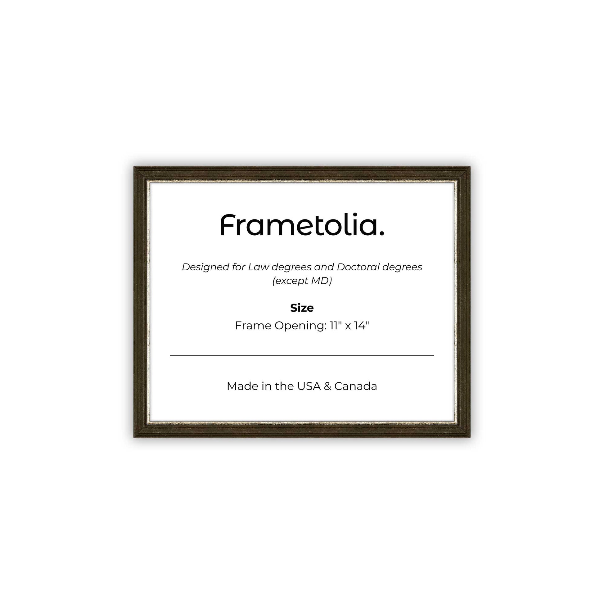 11" x 14" Black and Silver FAMILY  Diploma Frame - No Mat