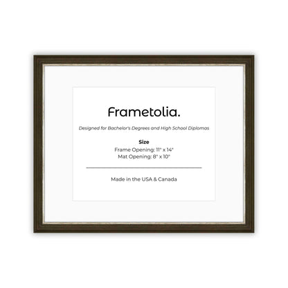 11" x 14" Black and Silver FAMILY  Diploma Frame with Mat - 8 x 10 opening