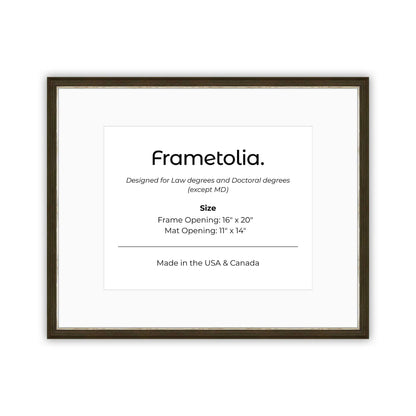 16" x 20" Black and Silver FAMILY  Diploma Frame with Mat - 11 x 14 opening