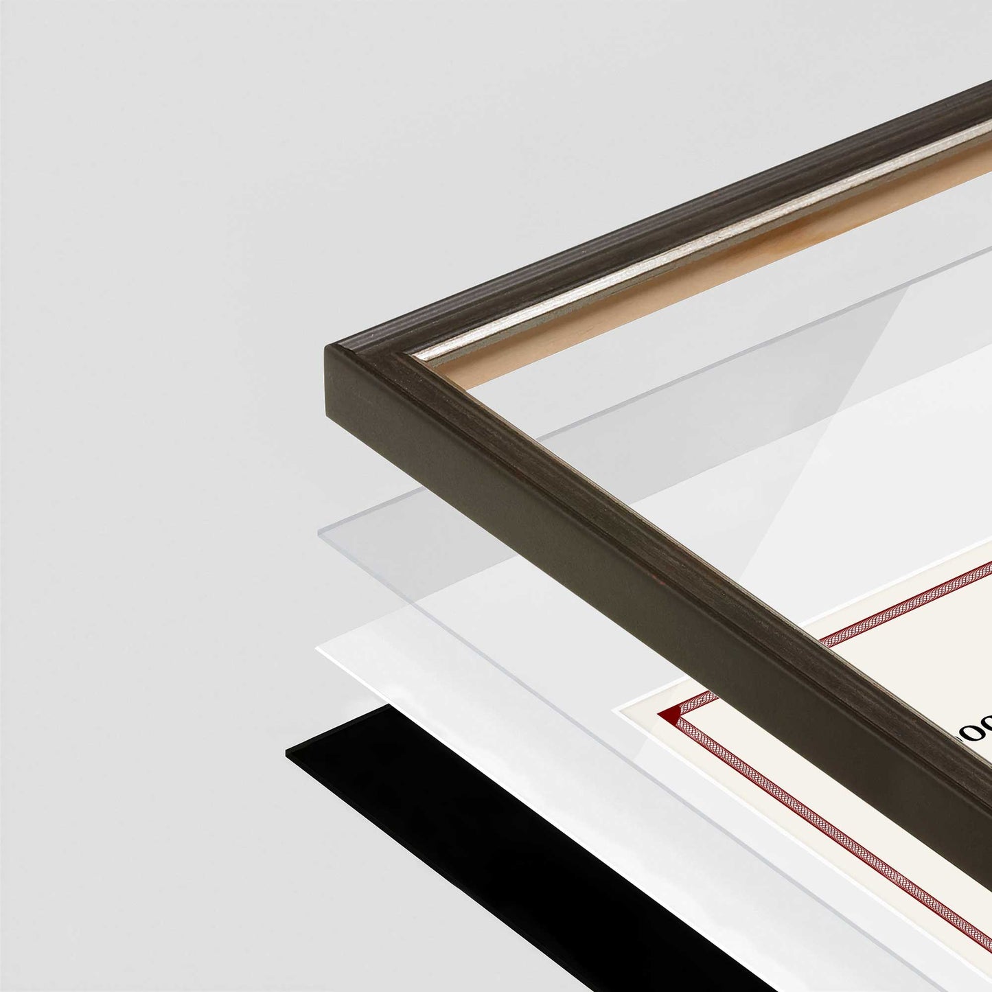 Black and Silver FAMILY Wall Frame corner Close up with layers broken out